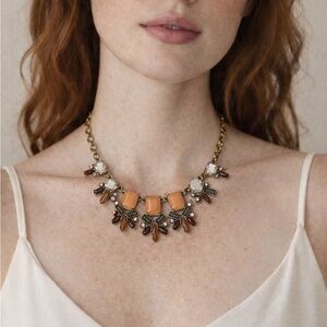 LOFT Crystal Multicolor Gem Statement Necklace Vintage